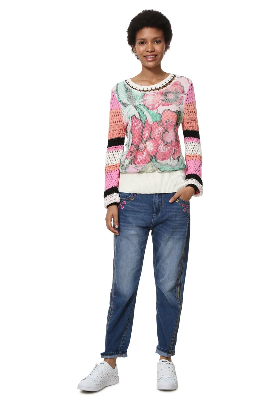 Burdeos Floral Sweater Desigual Style 19SWJF85