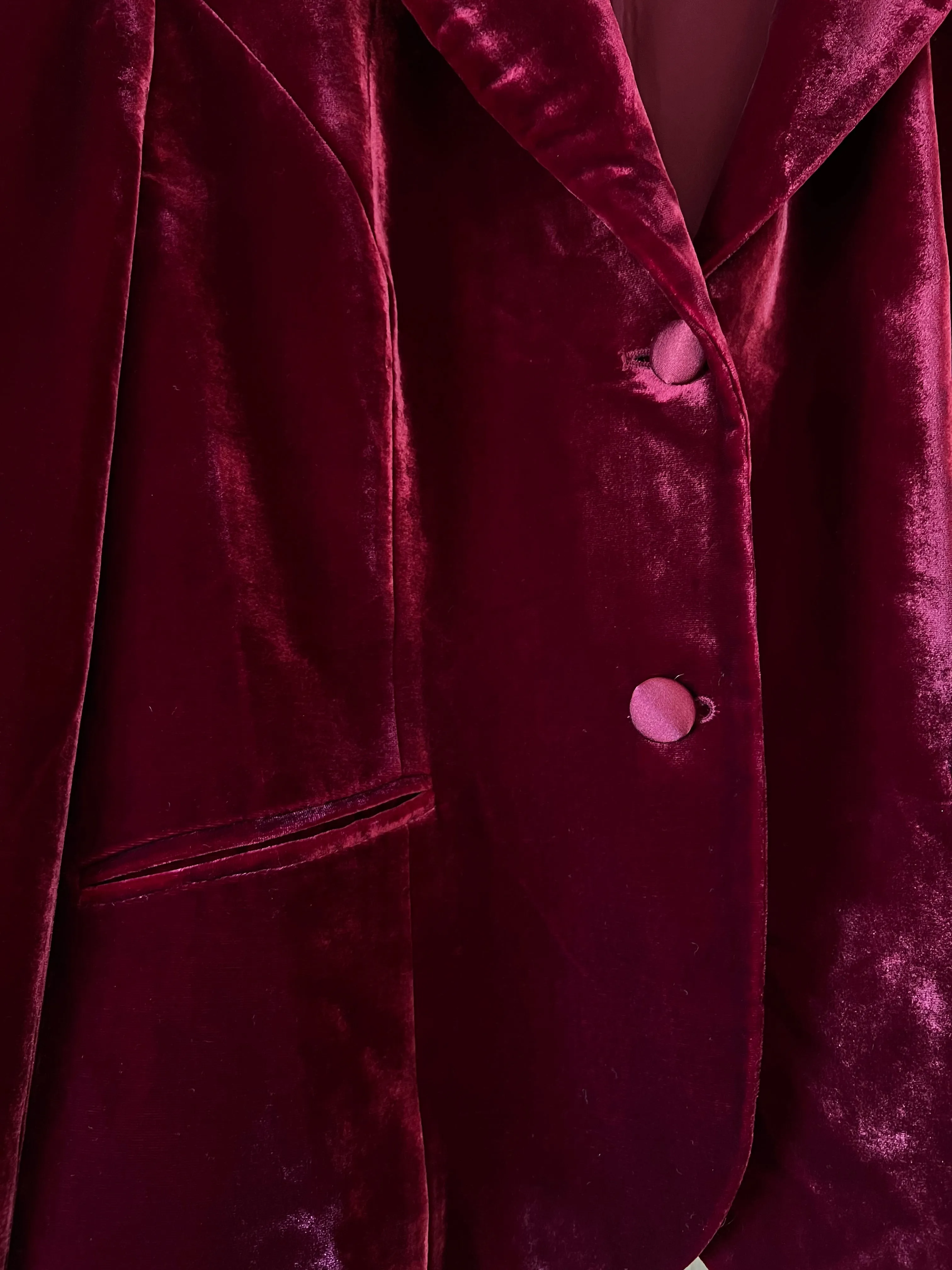 Burgundy Velvet Blazer