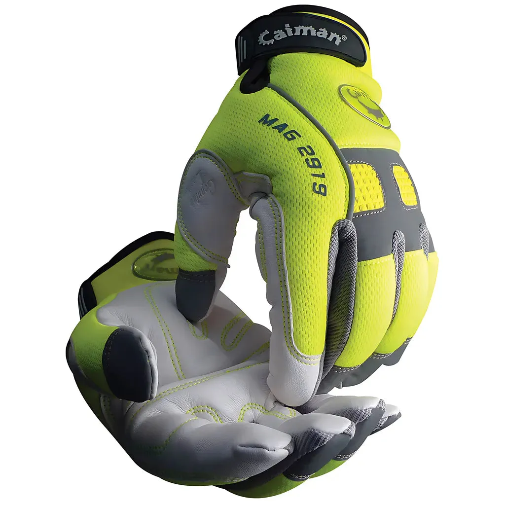 Caiman 2919-6 Multi-Activity Glove with Goat Grain Padded Palm and Hi-Vis AirMesh Back - Heatrac III Insulation