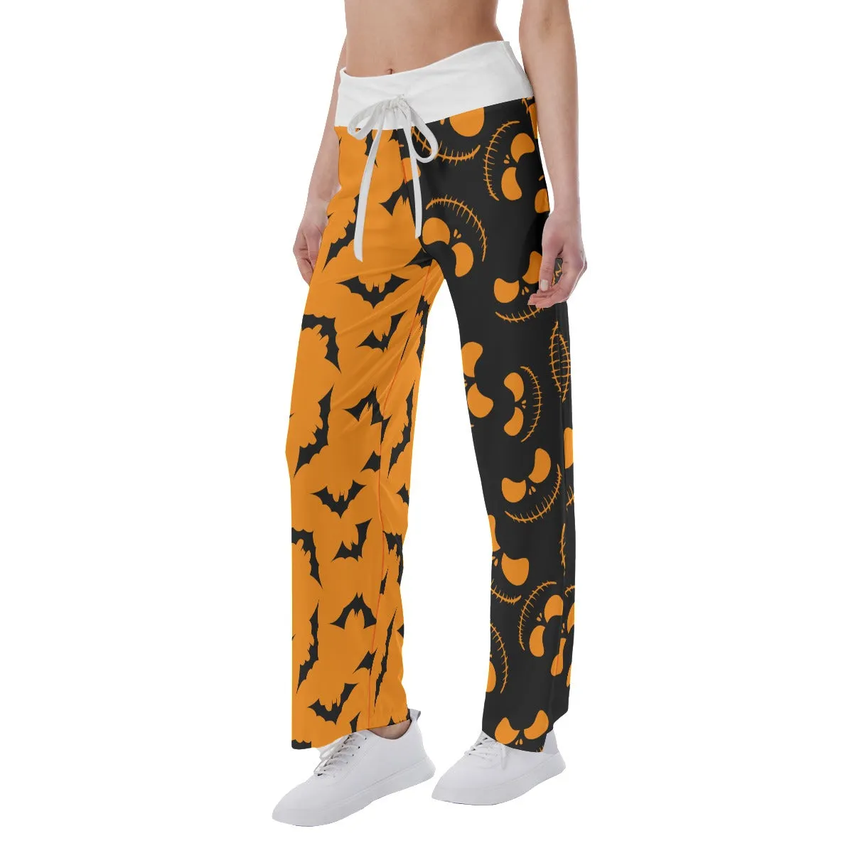 Halloween Bat Nightmare Women's High-waisted Wide Leg Pants