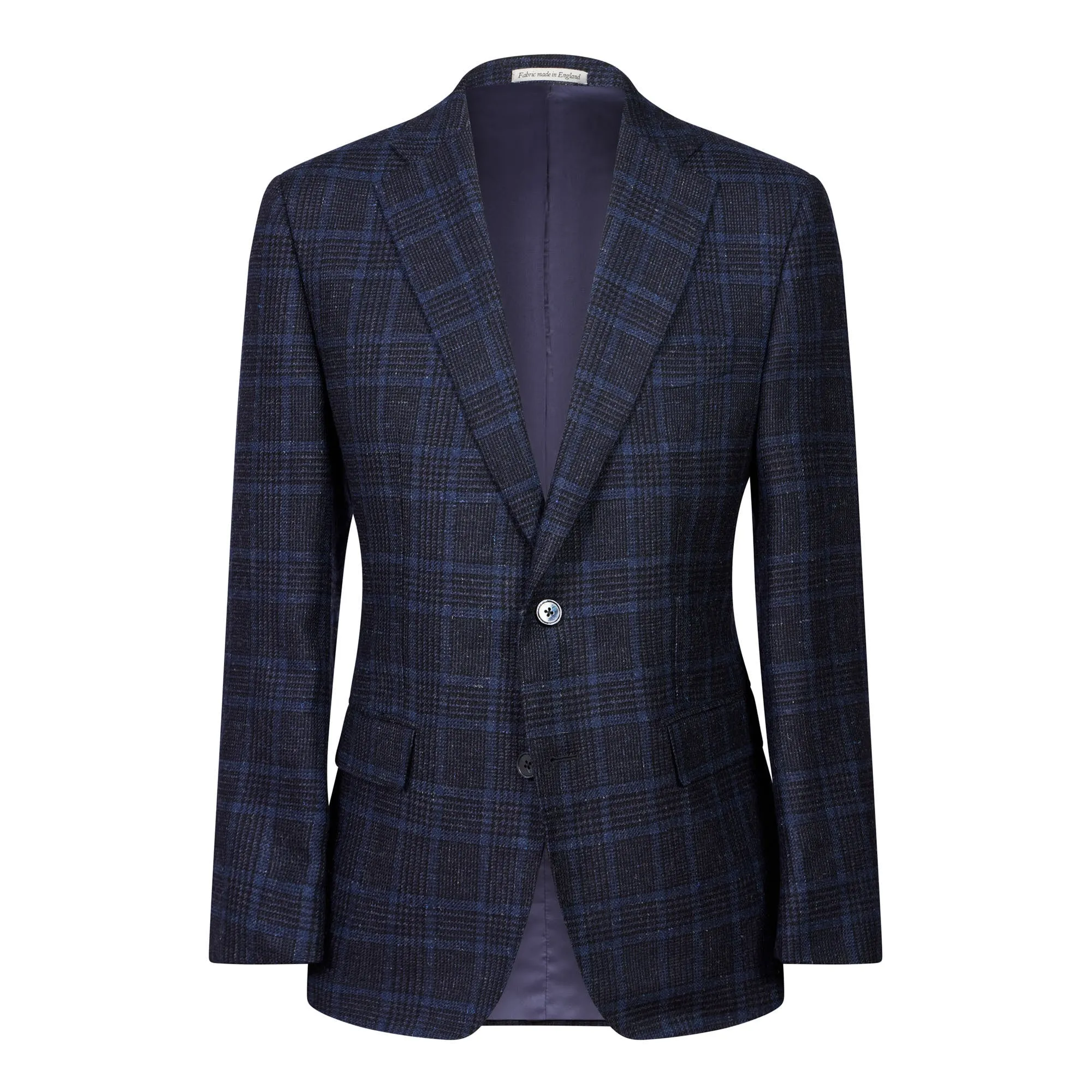 HENRY SARTORIAL x DORMEUIL Dun Full Canvas Check Blazer NAVY/SKY REG