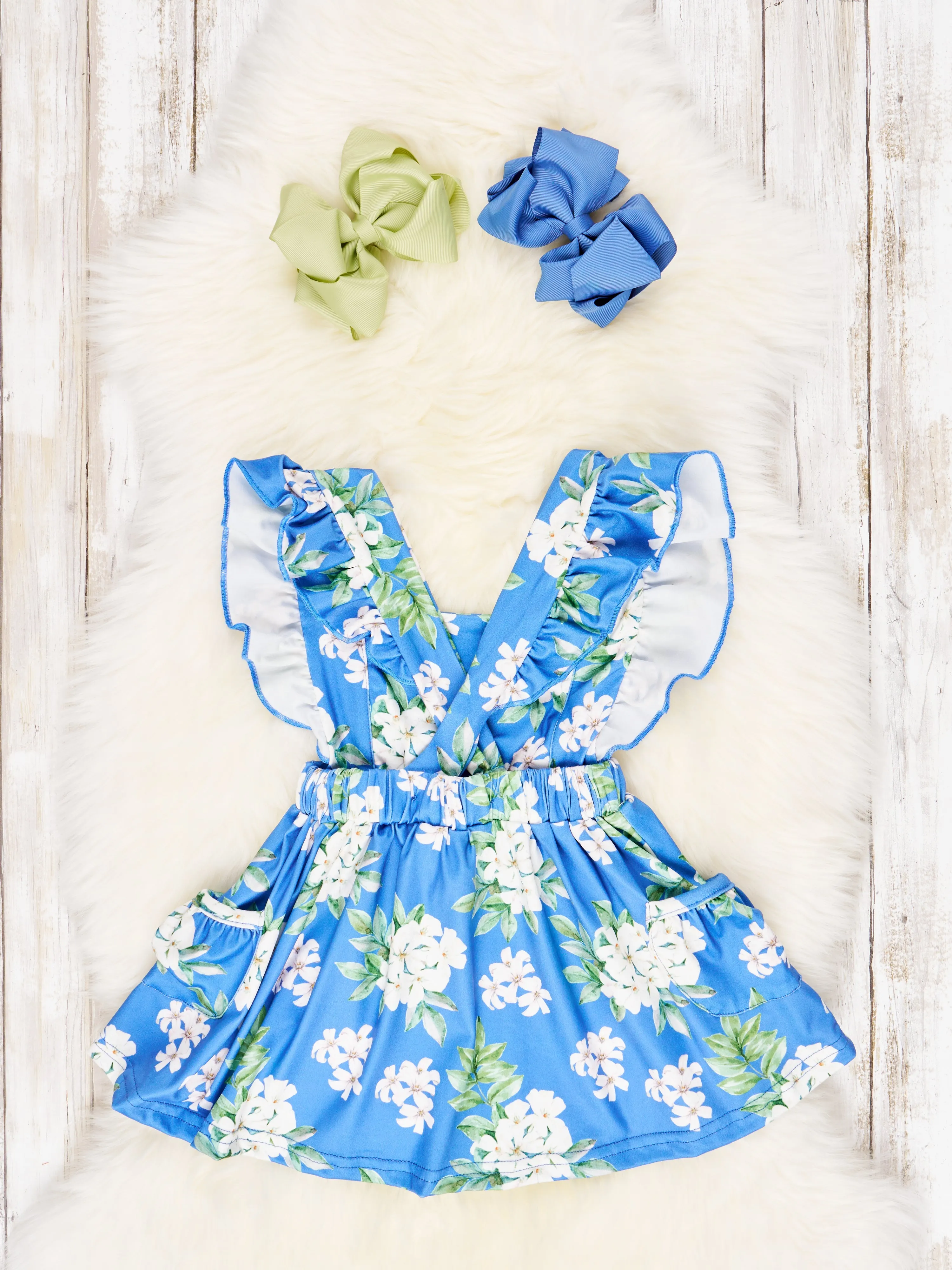 Hydrangea Overall Dress Outfit