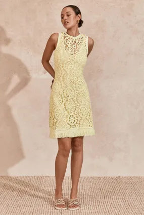 Lemon Crochet Mila Mini Dress