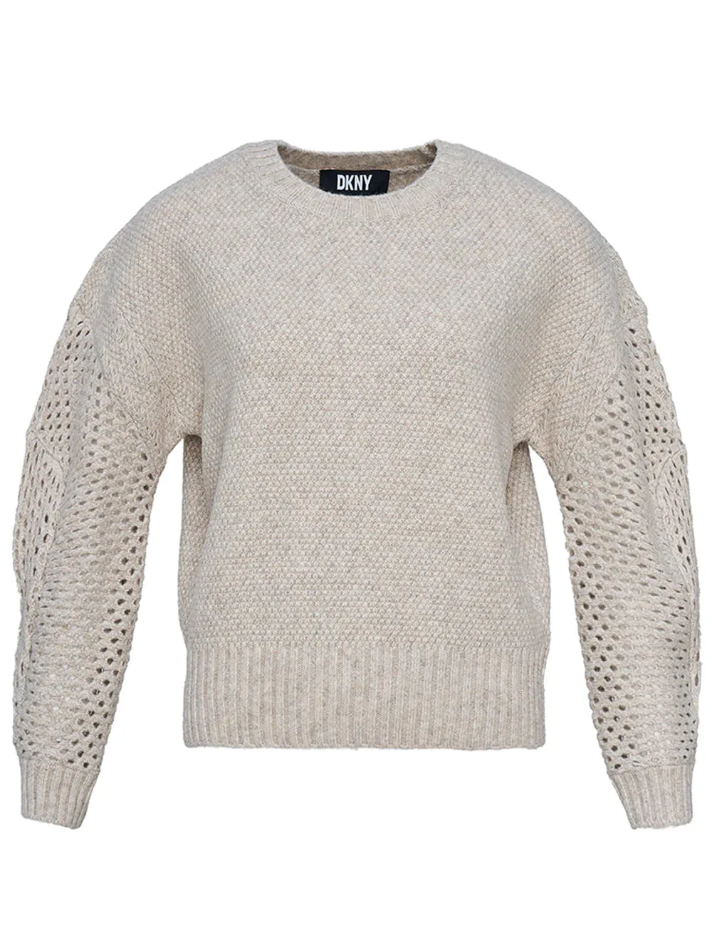 Long Sleeve Mix Stitch Sweater (Pebble Heather)