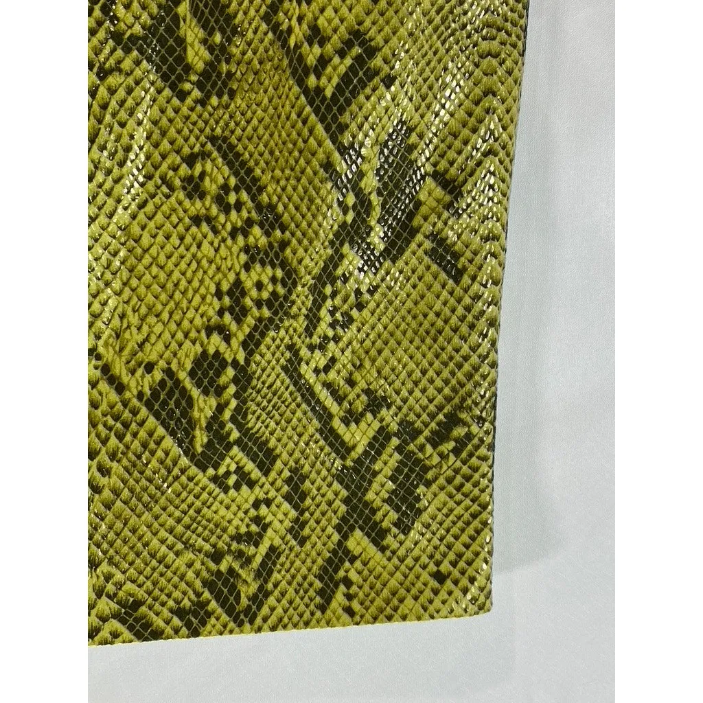 OLGA MARTINEZ BARCELONA Women's Yellow Snake Print Straight Skirt SZ M