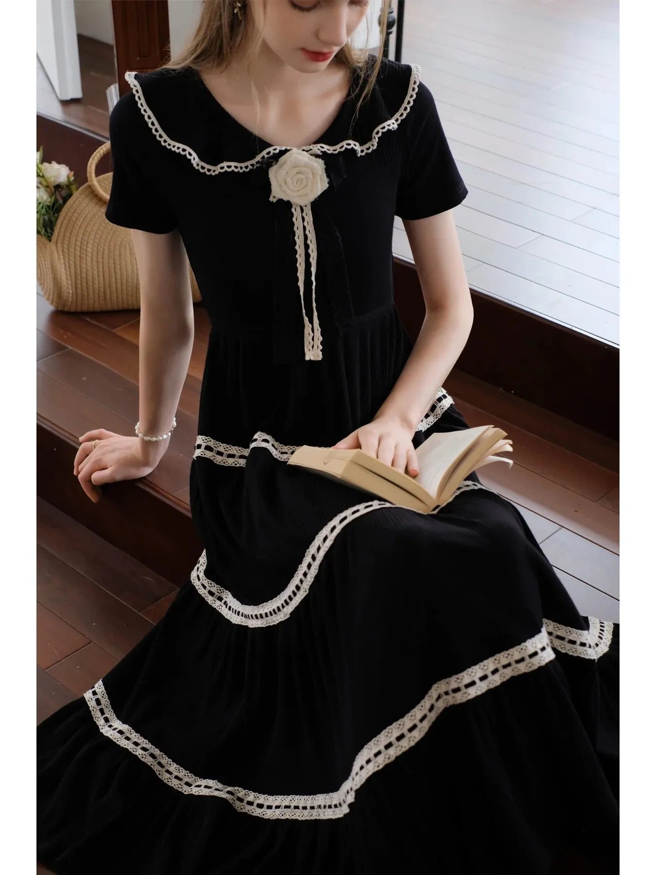 Retro Parisian Black Dress