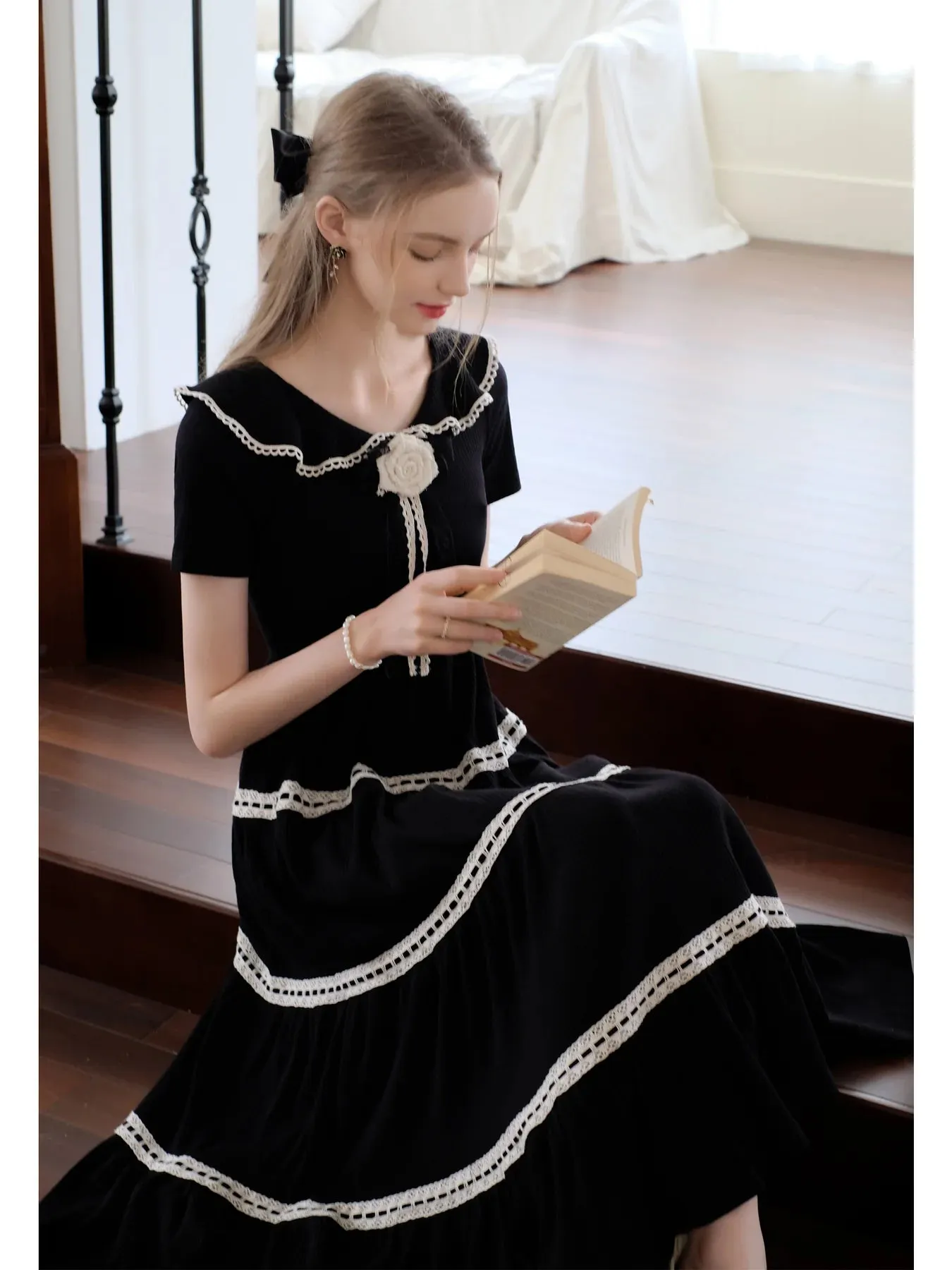 Retro Parisian Black Dress