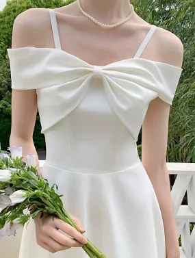 Retro Style Bow Tie Bridal Dress