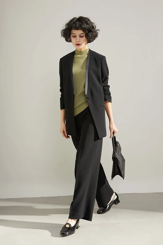 Slim-Fit Triacetate Collarless White Suit Jacket